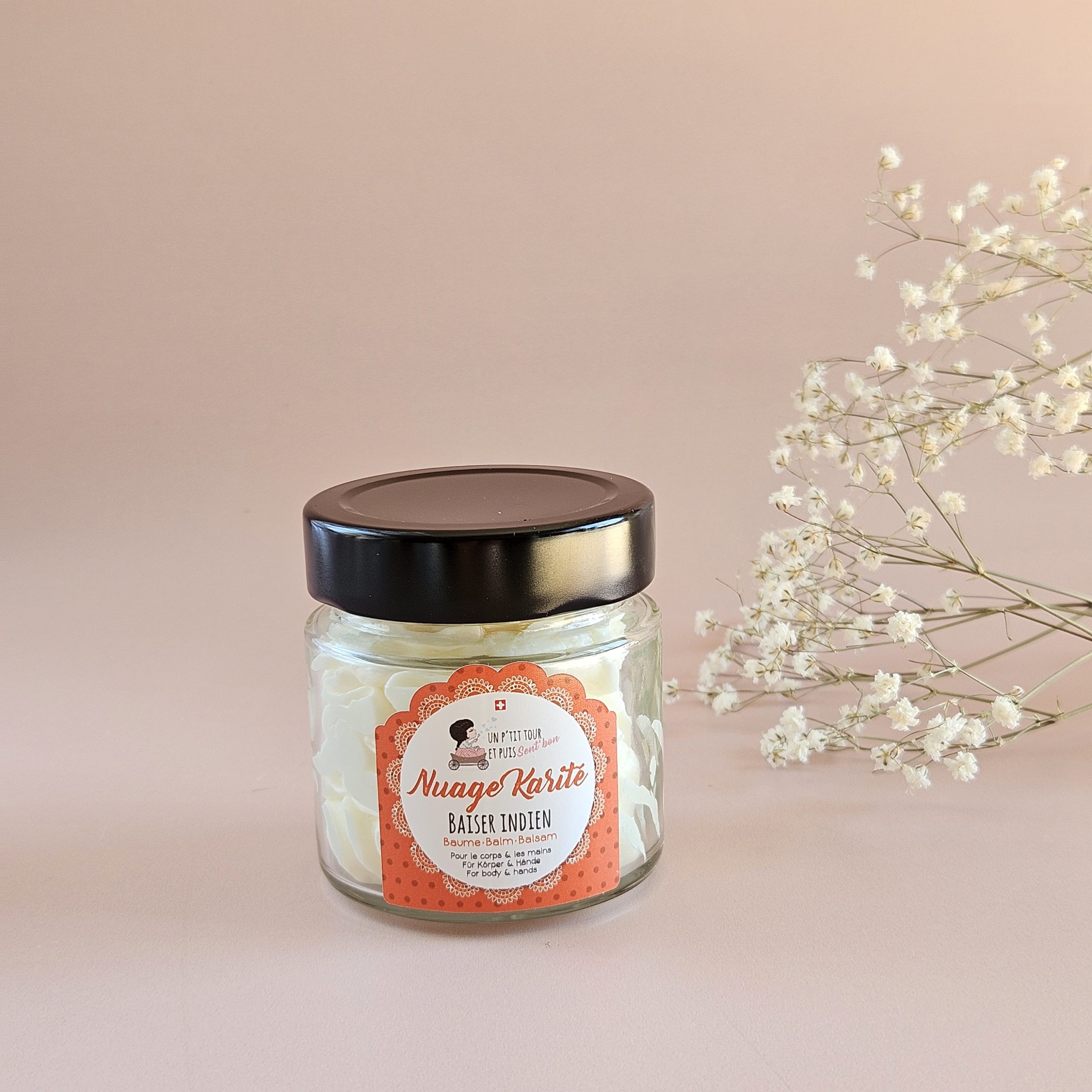 Nuage de karité Baiser Indien – baume chantilly fouetté nourrissant au beurre de karité, artisanal en Suisse,70g