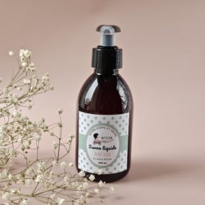 Savon liquide aloé vera artisanal – huile d’olive et coco bio – corps et visage