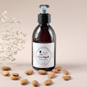 Savon liquide artisanal à l'amande douce - huile d'olive et coco bio