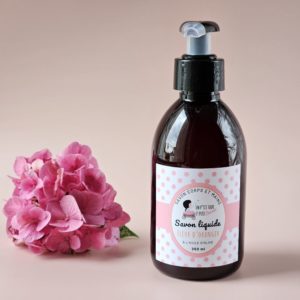 Savon liquide fleur d'oranger artisanal - huile d'olive et coco bio. Pour le visage et le corps. Senteur douce et apaisante.