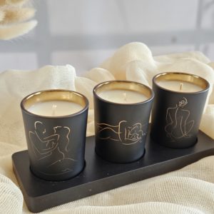 Coffret 3 bougies parfumées – Love & Fire Candle Set (trio votives)
