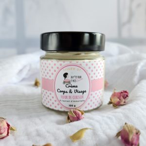 Crème corps et visage Fleur de cerisier irisée or 100 ml — pot avec étiquette