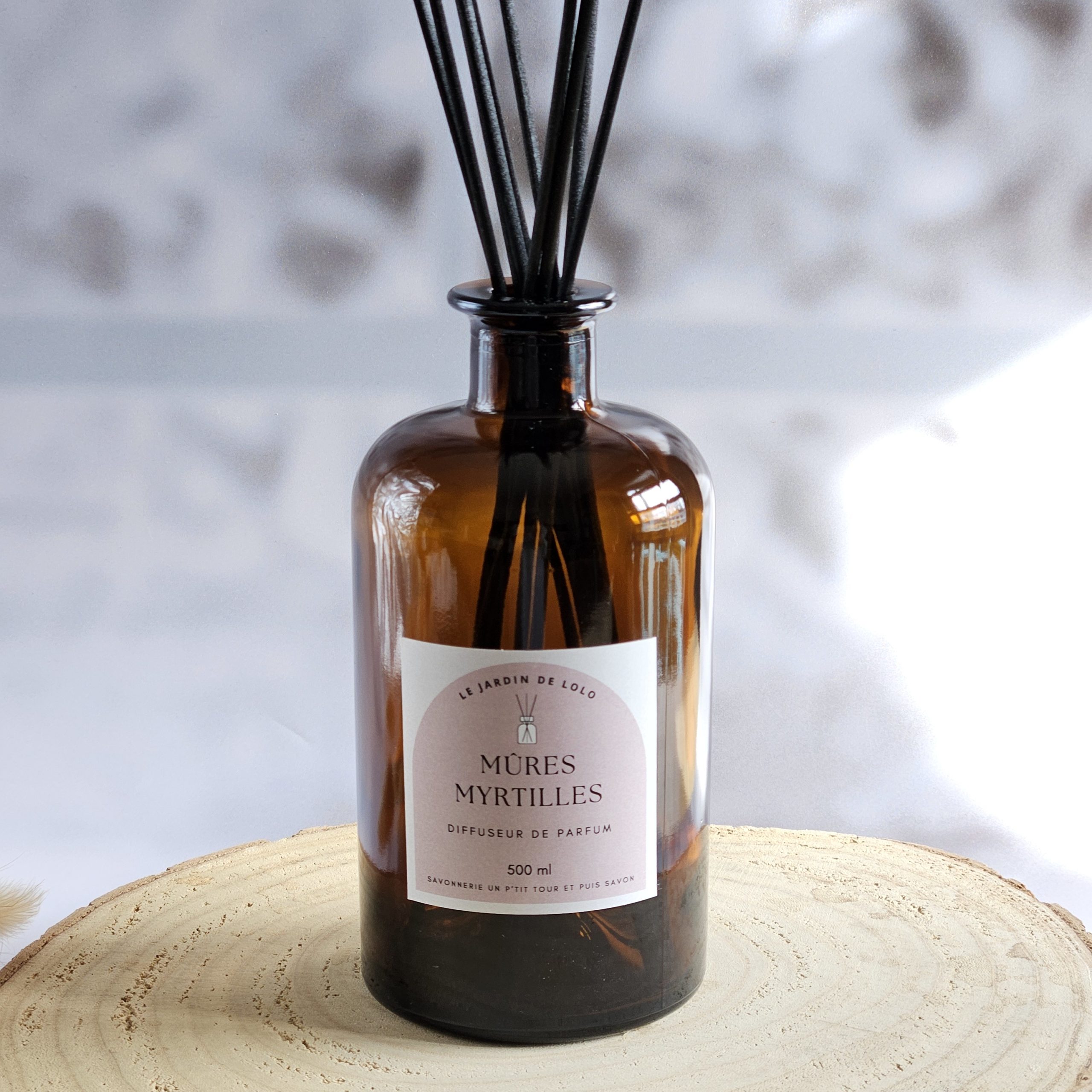 Diffuseur de parfum mûres myrtilles Délice Fruité flacon apothicaire 500 ml